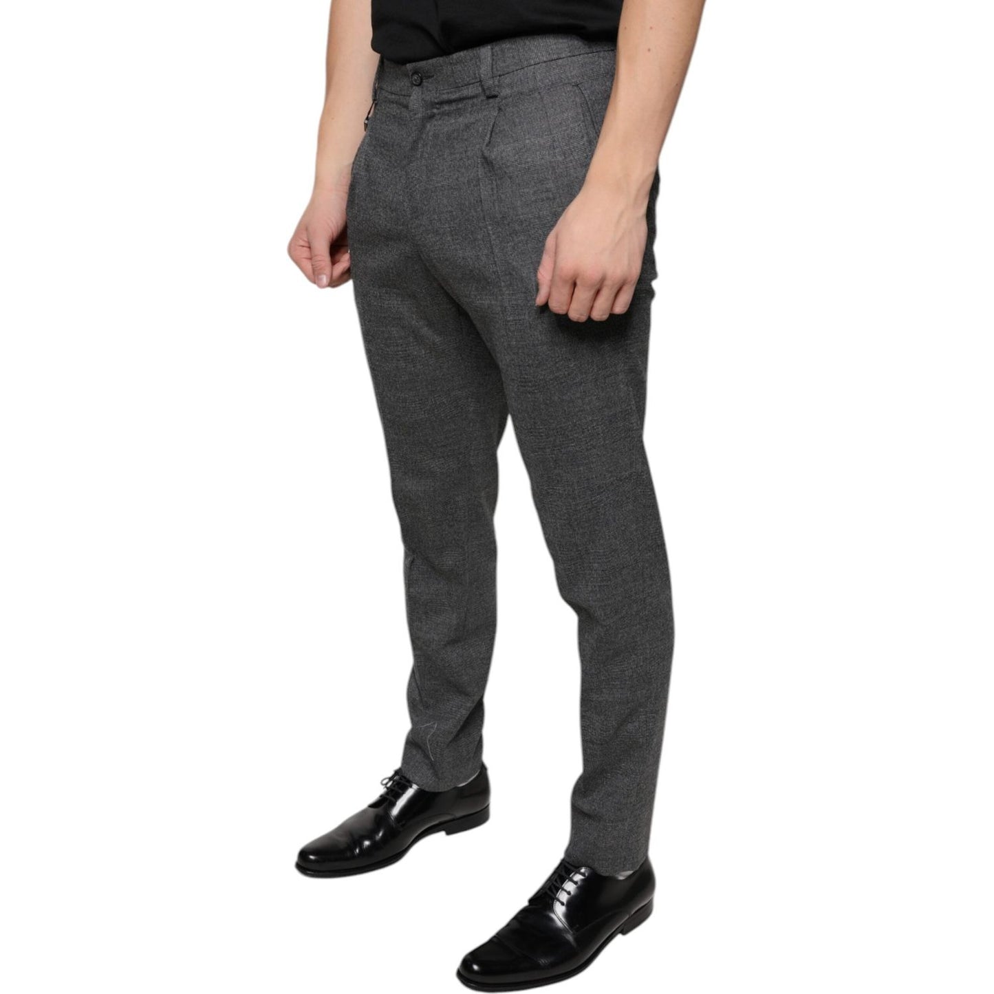 Dolce & Gabbana Gray Check Tartan Wool Skinny Pants PAN74866-44