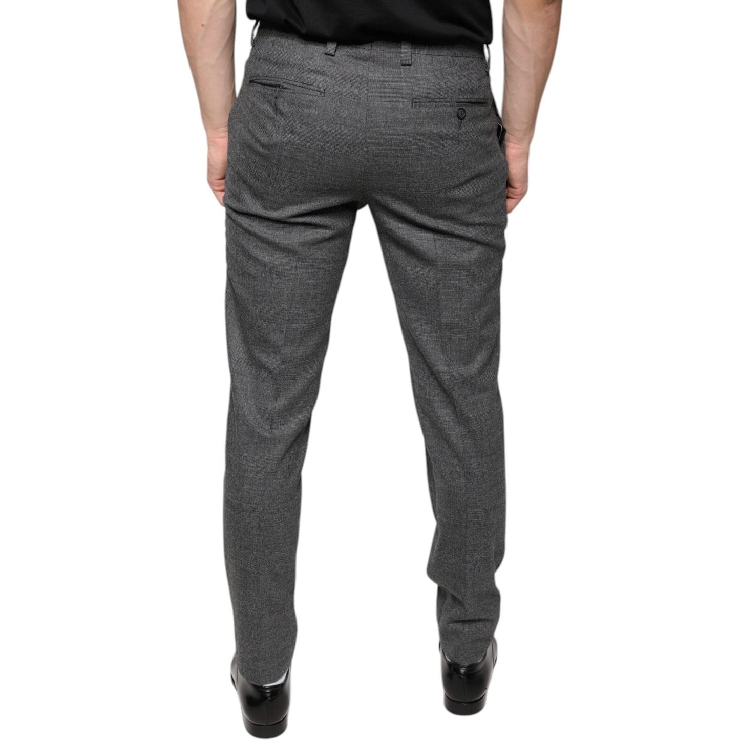 Dolce & Gabbana Gray Check Tartan Wool Skinny Pants PAN74866-44