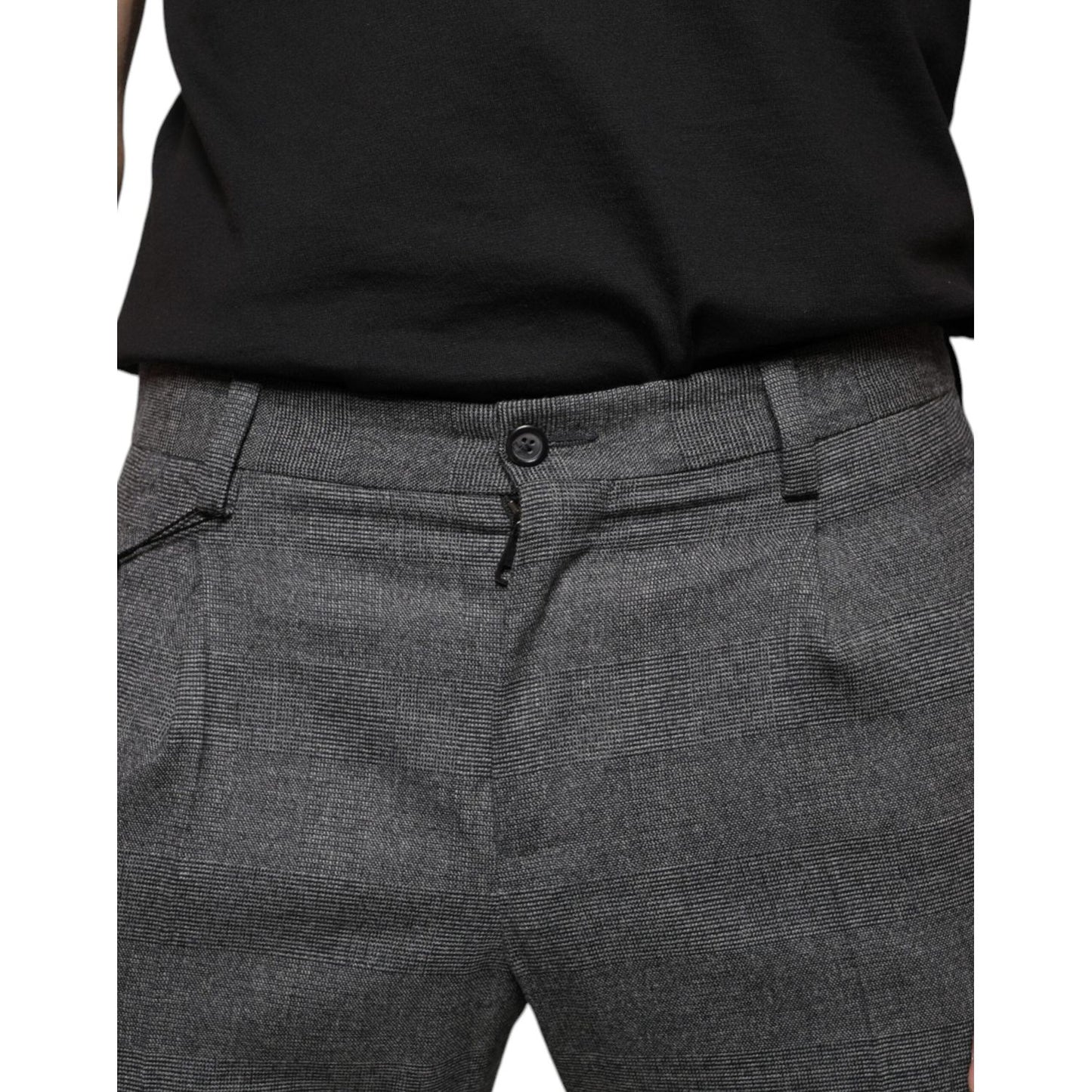 Dolce & Gabbana Gray Check Tartan Wool Skinny Pants PAN74866-44