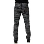 Dolce & Gabbana Gray Tie Dye Cotton Skinny Men Denim Jeans PAN75188-48