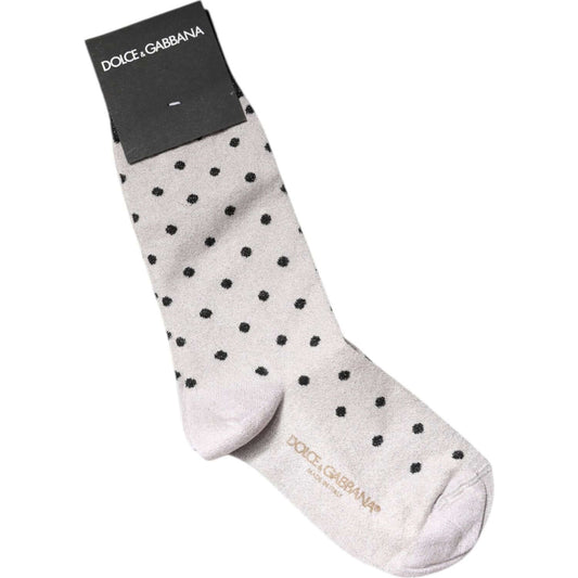Dolce & Gabbana Dolce & Gabbana Gray Viscose Stretch Dotted Socks SCS2254-S 1728,67345645728,Dolce & Gabbana,Gray,Material: 61% Viscose 26% Nylon 10% Polyester 3% Elastane,New with tags,Other - Women - Accessories,S,Women