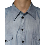 Dolce & Gabbana Light Blue Cotton Button Down Casual Shirt TSH7926-39