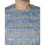 Dolce & Gabbana Light Blue Silver Jacquard A-line Midi Dress DR281264-40
