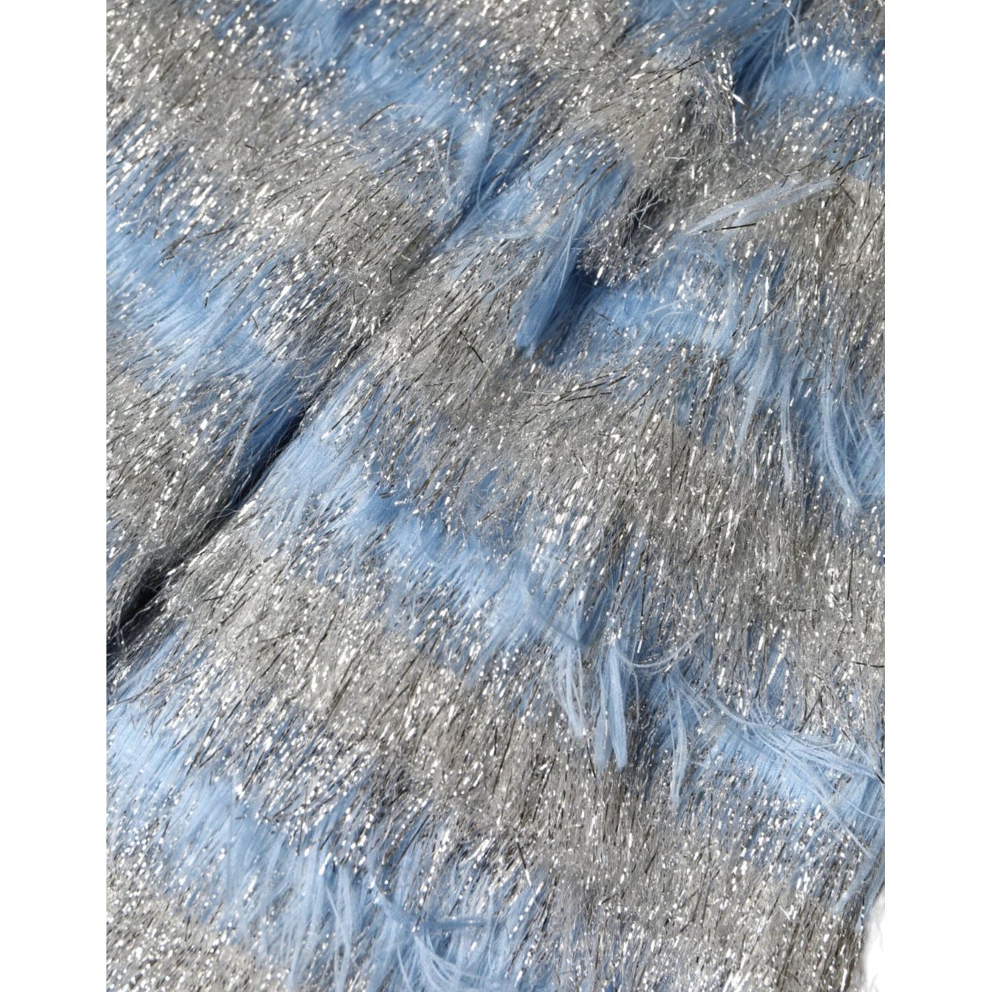 Dolce & Gabbana Light Blue Silver Jacquard A-line Midi Dress DR281264-40
