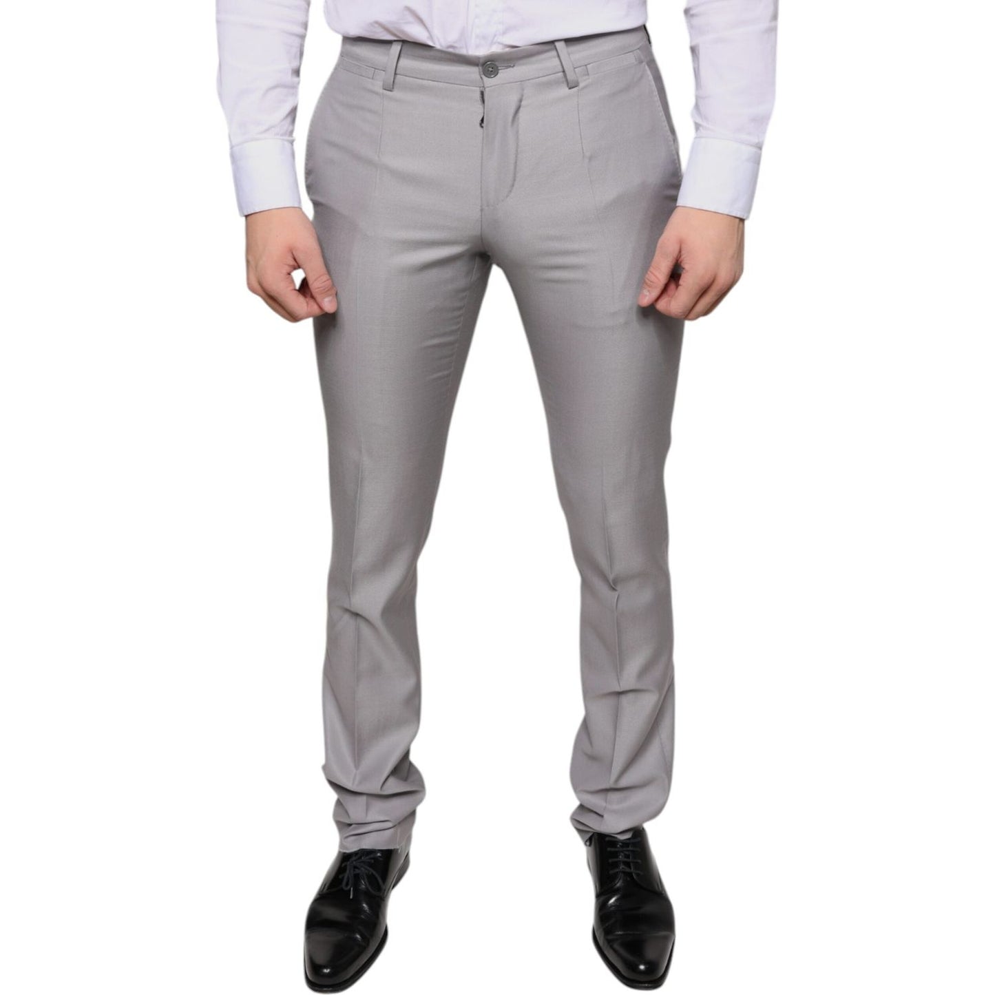 Dolce & Gabbana Light Gray Wool Dress Pants PAN75362-44