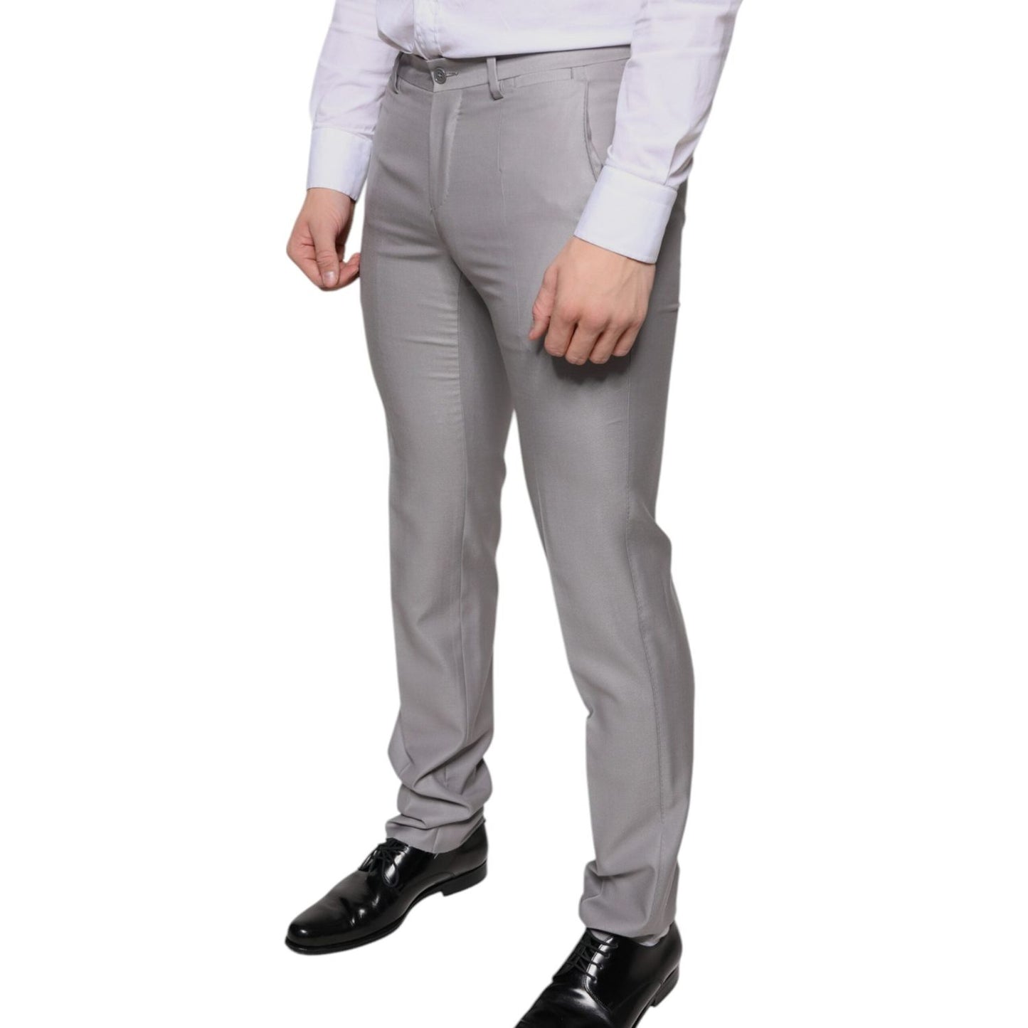 Dolce & Gabbana Light Gray Wool Dress Pants PAN75362-44