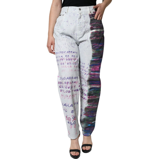 Dolce & Gabbana Multicolor Cotton Stretch High Waist Denim Jeans PAN74181-46
