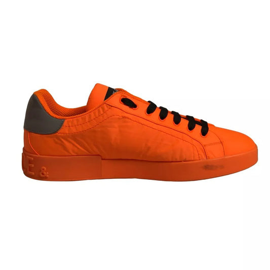Dolce & Gabbana Dolce & Gabbana Orange Portofino Logo Tape Men Sneakers Shoes MV6852-45 1728,67345645728,Dolce & Gabbana,EU45/US12,Material: 89% Polyester 11% Calf Leather,Men,Orange,Preowned / Defect,Sneakers - Men - Shoes