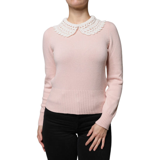 Dolce & Gabbana Dolce & Gabbana Pink Cashmere Collar Knitted Long Sleeves Top TSH86768-40 1728,67345645728,Clothing,Dolce & Gabbana,IT40|S,Material: 100% cashmere,Pink,Preowned / Defect,Tops & T-Shirts - Women - Clothing,Women,Women - Clothing