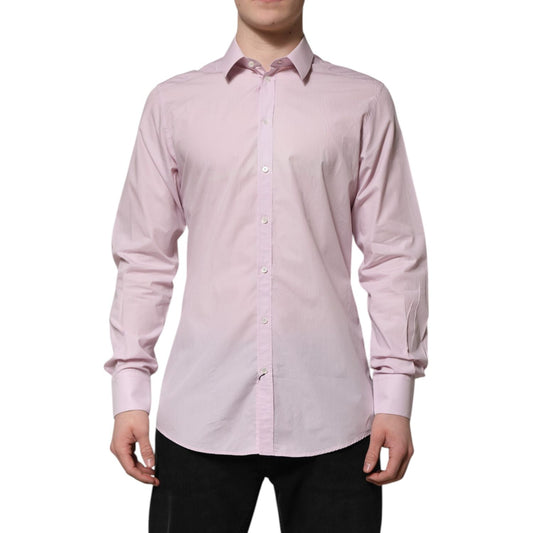 Dolce & Gabbana Dolce & Gabbana Pink Cotton GOLD Long Sleeves Dress Shirt TSH906904-41 1728,67345645728,Clothing,Dolce & Gabbana,IT41 | L,Material: 100% Cotton,Men,Men - Clothing,Pink,Preowned / Defect,Shirts - Men - Clothing