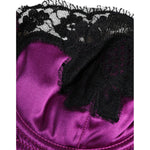 Dolce & Gabbana Purple Silk Underwired Balconette Bra Underwear BIK240-1