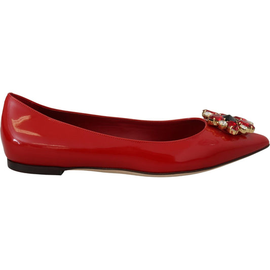 Dolce & Gabbana Dolce & Gabbana Red Suede Crystal Loafers - Exquisite Elegance LA10078- 35 1728,67345645728,Dolce & Gabbana,EU35/US4.5,EU36.5/US6,EU37.5/US7,EU37/US6.5,Flat Shoes - Women - Shoes,Material: 100% Leather,New with tags,Red,Women