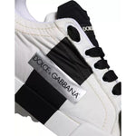 Dolce & Gabbana White Black Leather Low Top Women Sneaker Shoes LA11245-35