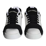 Dolce & Gabbana White Black Leather Low Top Women Sneaker Shoes LA11245-35