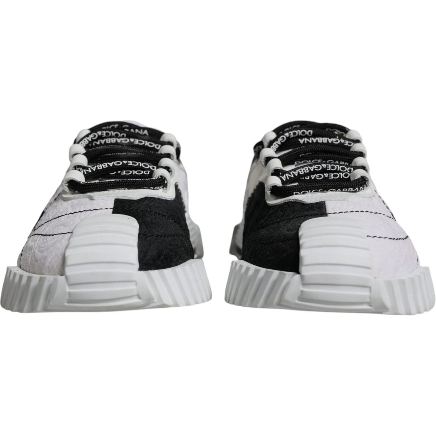 Dolce & Gabbana White Black Low Top NS1 Sneakers Shoes LA11821-38.5