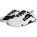Dolce & Gabbana White Black Low Top NS1 Sneakers Shoes LA11821-38.5