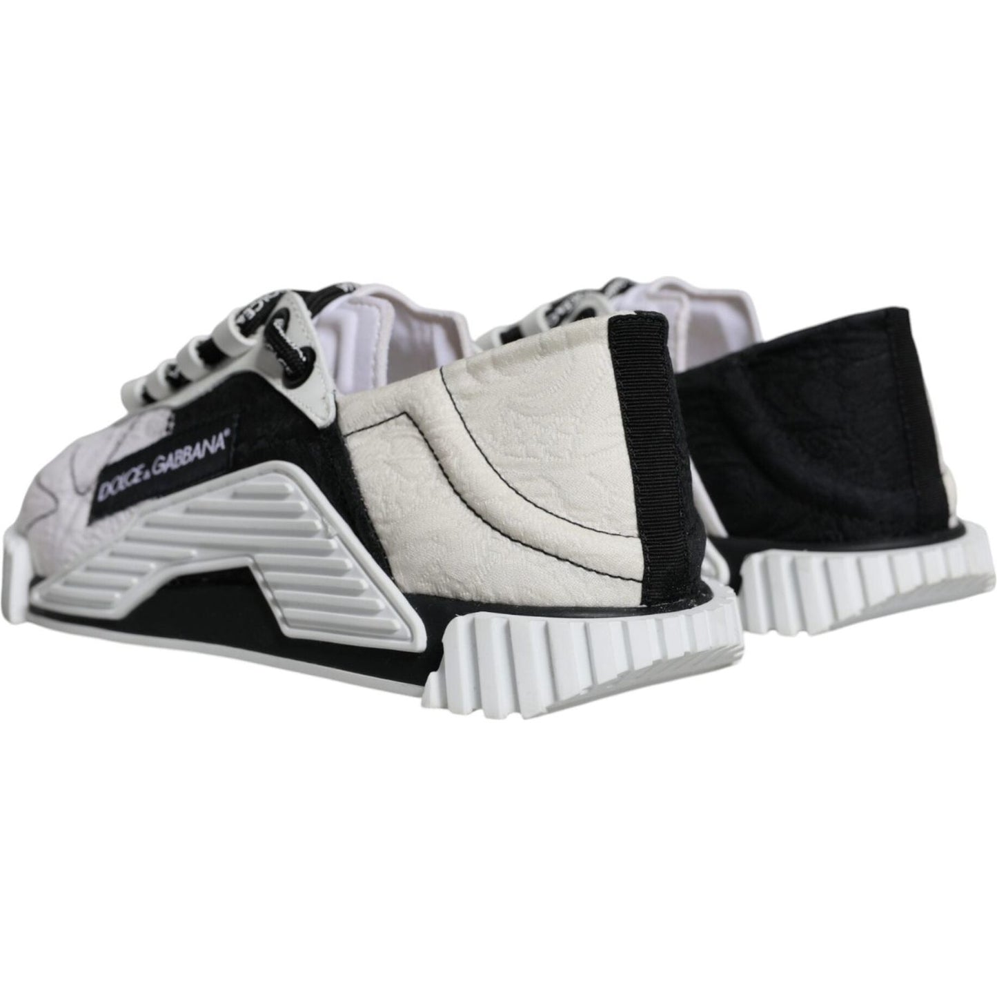 Dolce & Gabbana White Black Low Top NS1 Sneakers Shoes LA11821-38.5