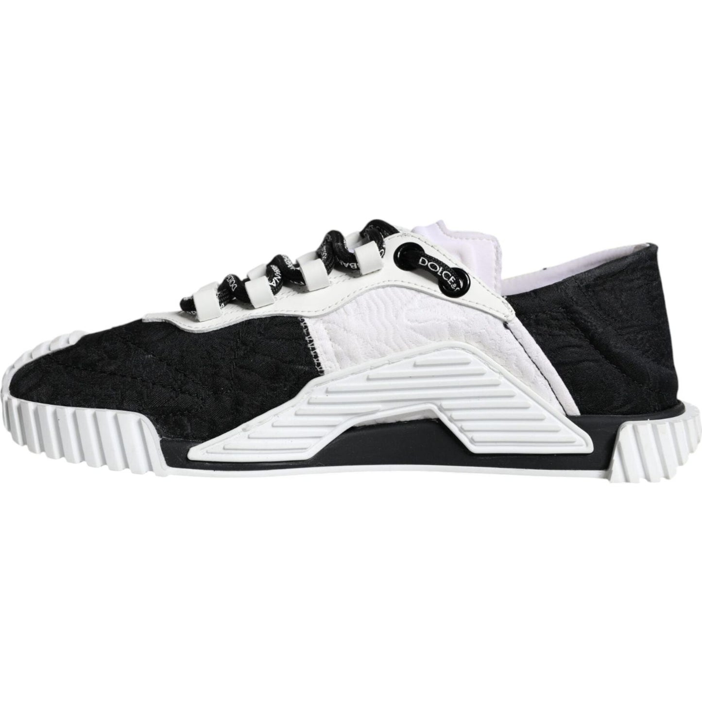 Dolce & Gabbana White Black Low Top NS1 Sneakers Shoes LA11821-38.5