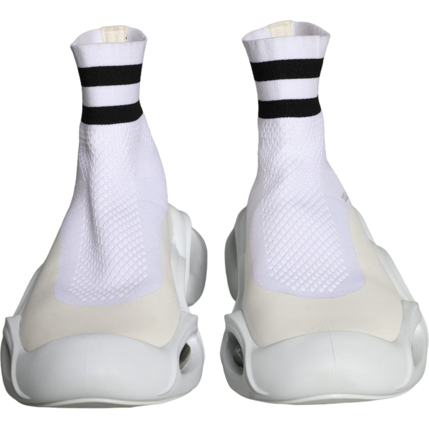 Dolce & Gabbana White Black Slip On Wave Socks Sneakers Shoes MV5834-44