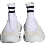 Dolce & Gabbana White Black Slip On Wave Socks Sneakers Shoes MV5834-44