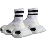 Dolce & Gabbana White Black Slip On Wave Socks Sneakers Shoes MV5834-44