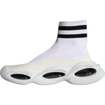 Dolce & Gabbana White Black Slip On Wave Socks Sneakers Shoes MV5834-44