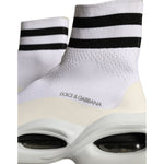 Dolce & Gabbana White Black Slip On Wave Socks Sneakers Shoes MV5834-44