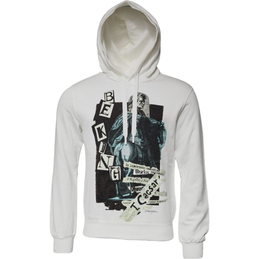 Dolce & Gabbana White Caesar Cotton Hooded Pullover Sweater TSH87566-46