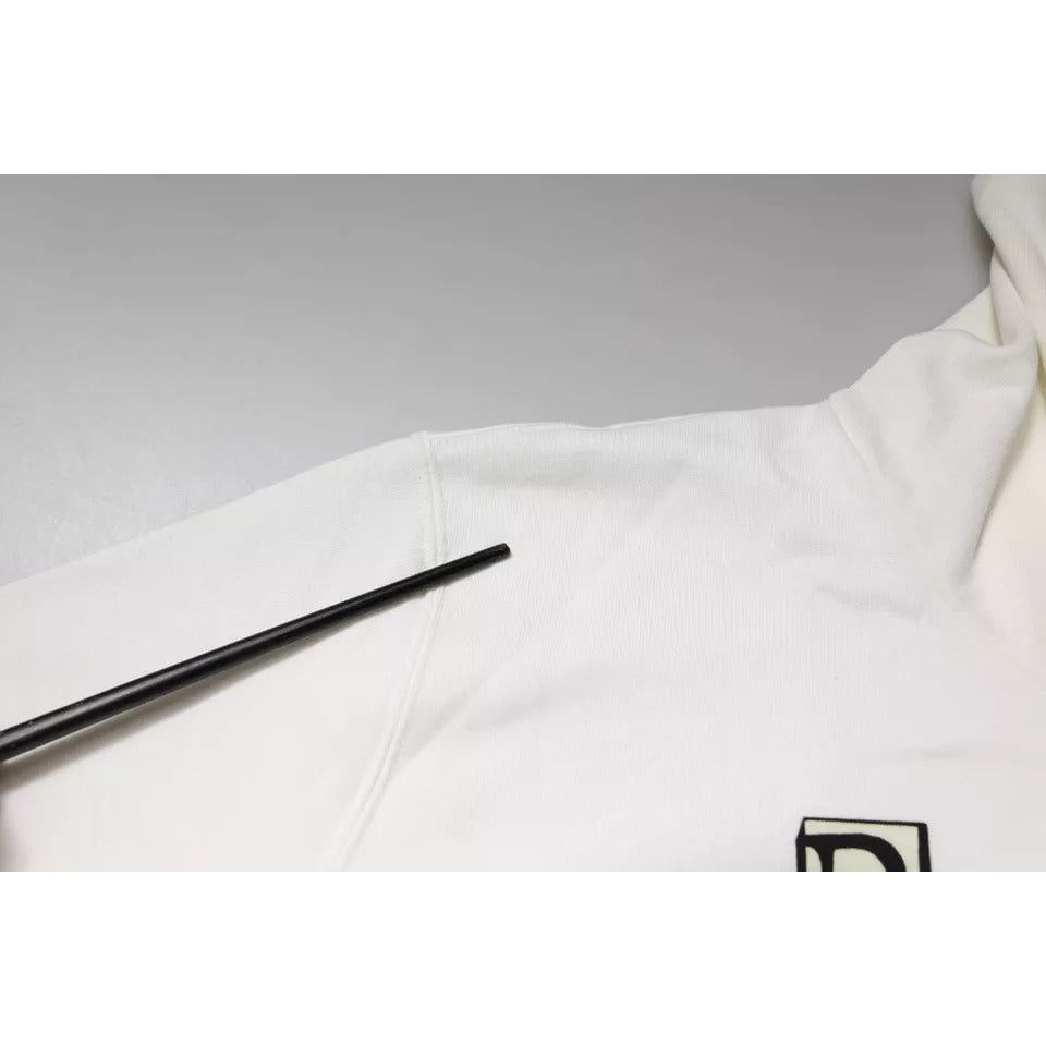 Dolce & Gabbana White Caesar Cotton Hooded Pullover Sweater TSH87567-50