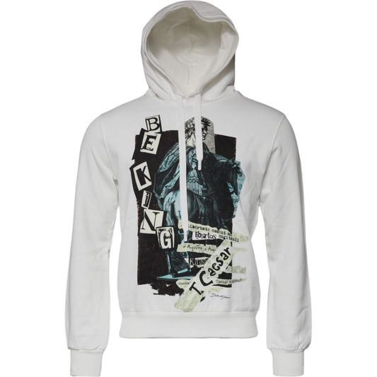Dolce & Gabbana White Caesar Cotton Hooded Pullover Sweater TSH87568-44