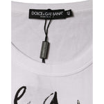 Dolce & Gabbana White Cotton Logo Print Round Neck T-shirt TSH84003-42