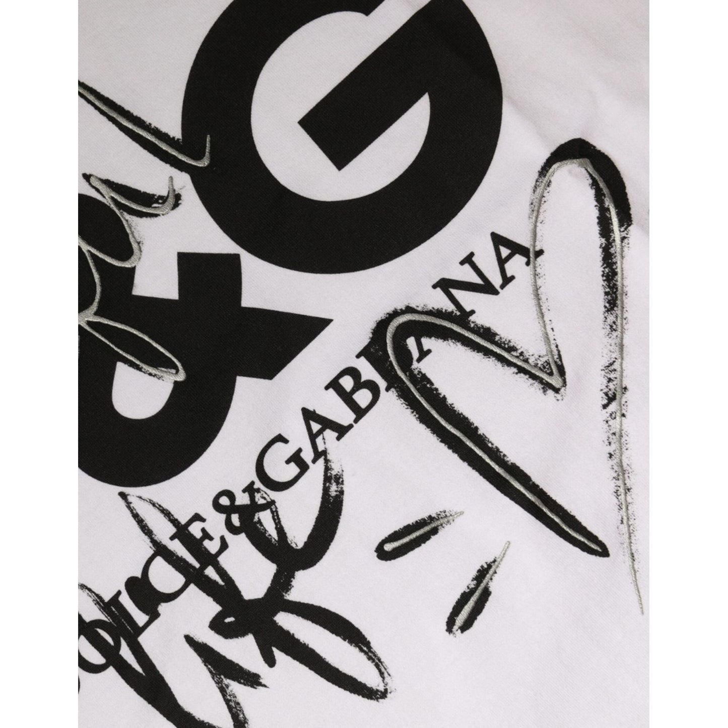 Dolce & Gabbana White Cotton Logo Print Round Neck T-shirt TSH84003-42