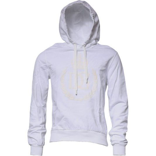 Dolce & Gabbana White Logo Hooded Pullover Sweatshirt Sweater TSH87357-46
