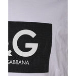 Dolce & Gabbana White Logo Print Cotton Crew Neck T-shirt TSH86874-44