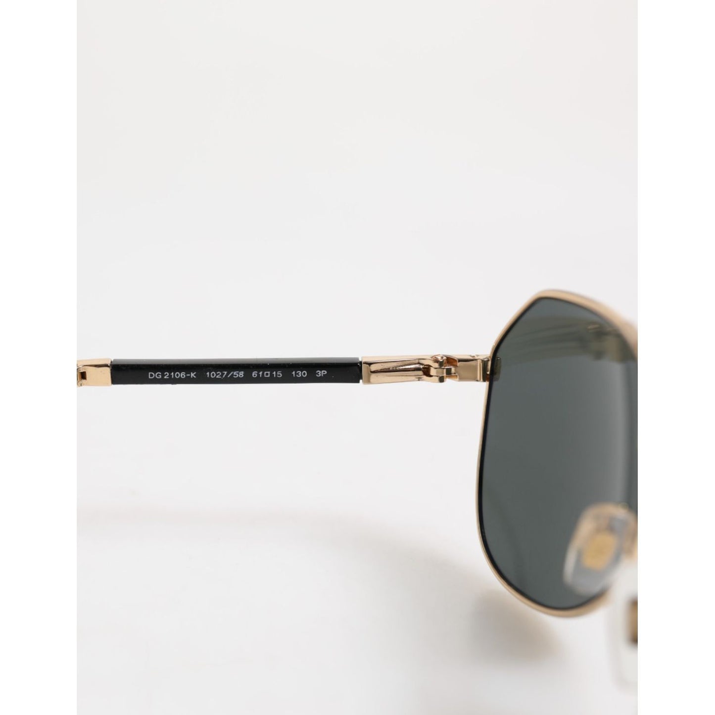 Dolce & Gabbana Gold DG2106K Pilot Frame Tinted Lens Polarized Sunglasses