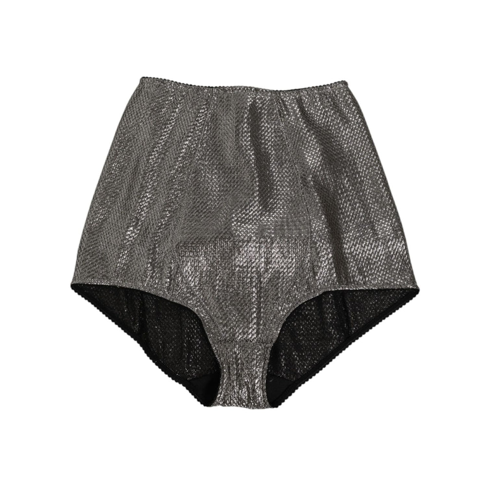 Dolce & Gabbana Gray Silk Stretch Slip Girdle Panty Underwear, made in Italy, featuring light shaping and luxurious design.
