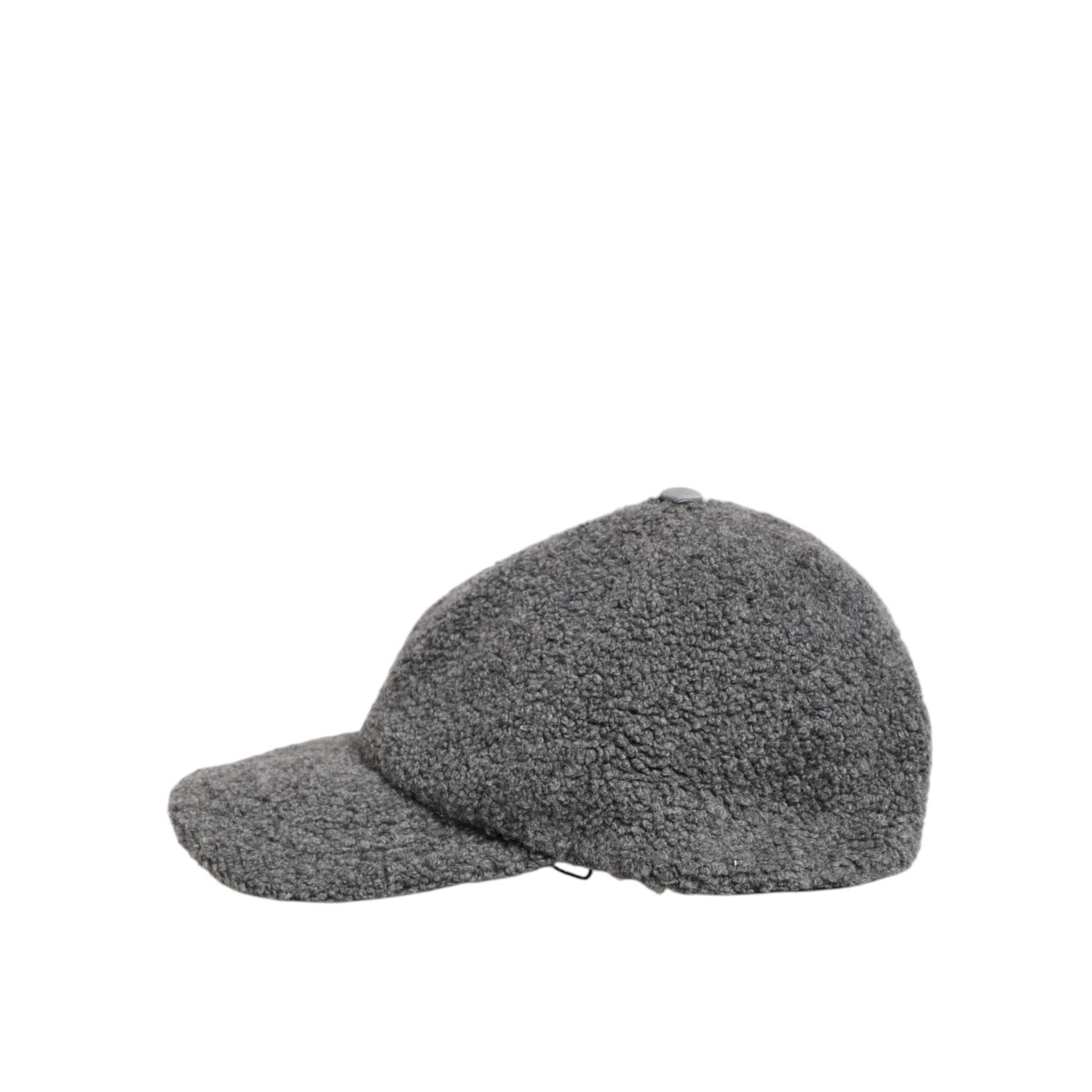 Dolce & Gabbana Gray Wool Fleece Rapper Men Baseball Capello Hat