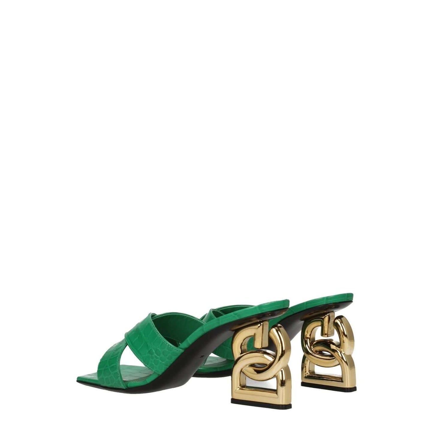Dolce & Gabbana Green Leather Sandals