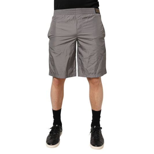 Dolce & Gabbana Light Gray Nylon Elastic Waist Shorts Swimwear BIK1689-3