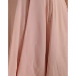 Close-up of Dolce & Gabbana Light Powder Rose Viscose Pleated Skirt, highlighting the luxurious fabric and elegant pleated design.