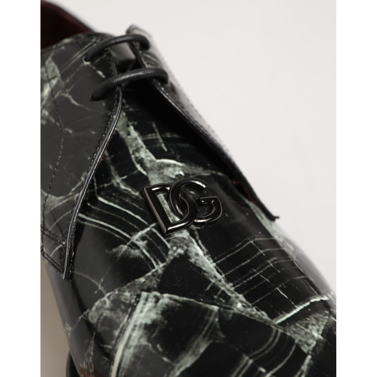 Dolce & Gabbana Marbled Pattern Dress Lace Up Derby Shoes