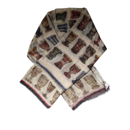 Dolce & Gabbana Multicolor Glass Cashmere Foulard Scarf Dolce & Gabbana