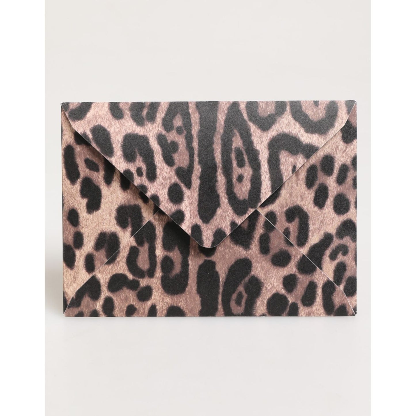 Dolce & Gabbana Multicolor Leopard Print Envelope Paper Post Card Holder with signature leopard design elegant accessory.