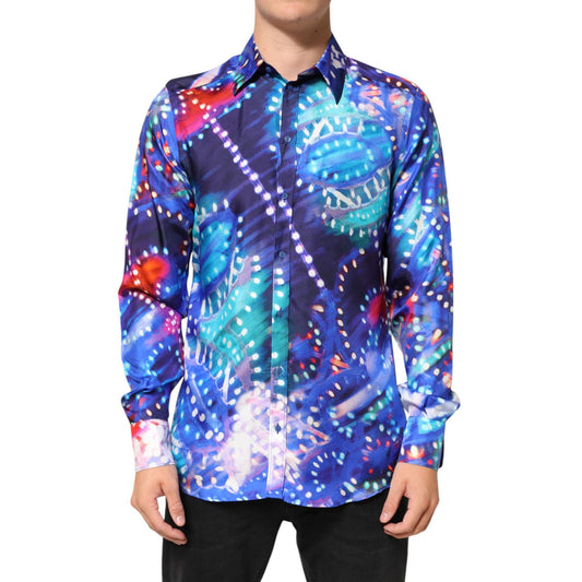 Dolce & Gabbana Multicolor Luminarie MARTINI Slim Men Shirt