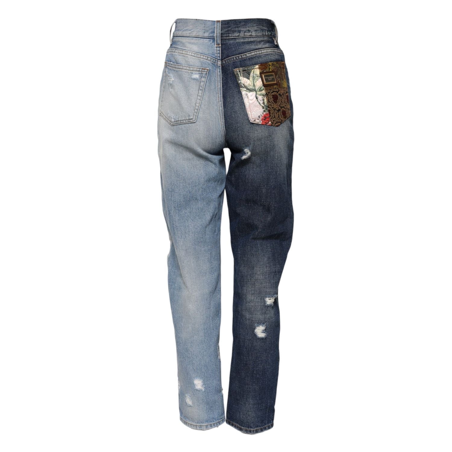 Dolce & Gabbana Multicolor Patchwork Tapered Denim Jeans