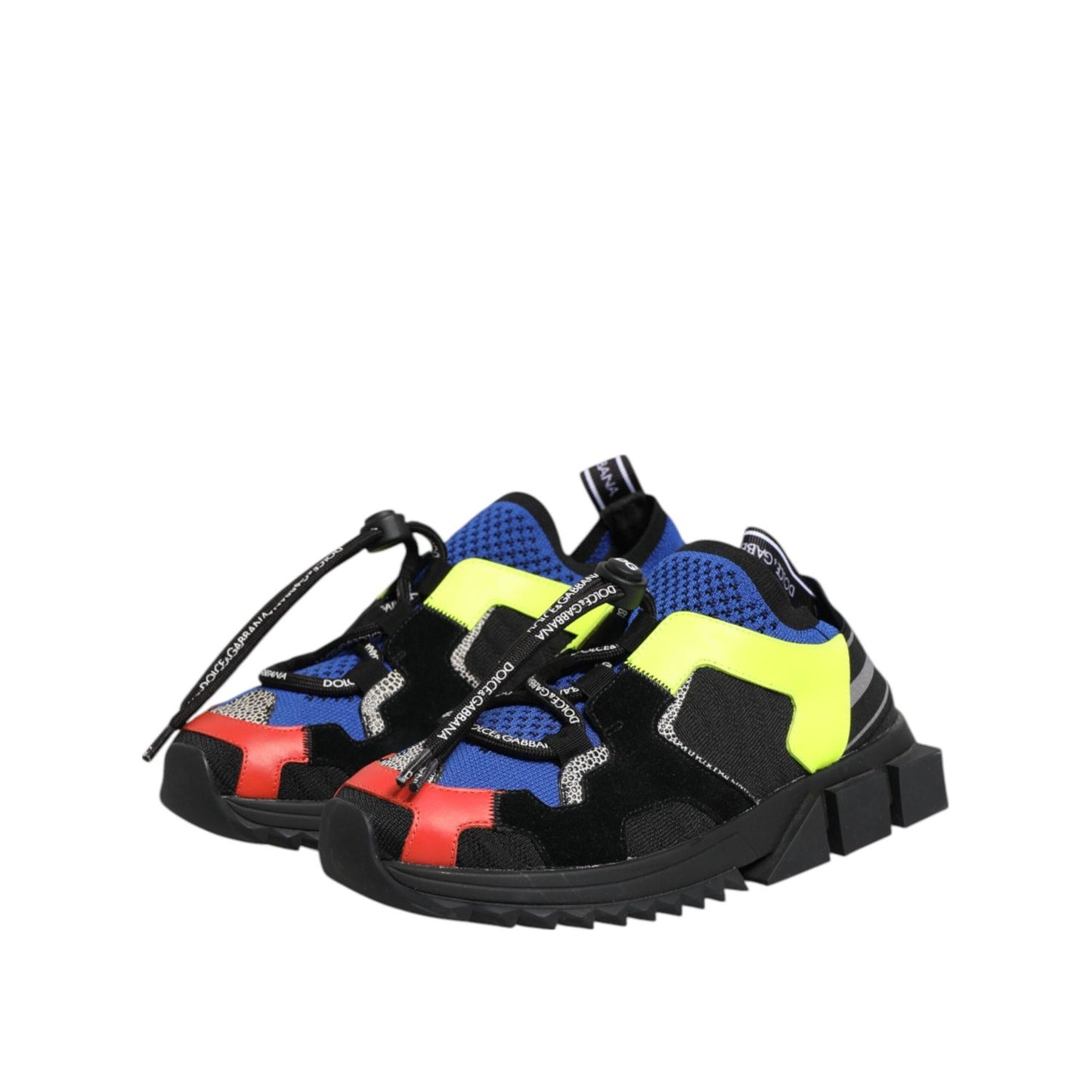 Dolce & Gabbana Multicolor Sorrento Trekking Sneakers Shoes with round toe and rubber sole, showcasing luxury design and vibrant colors.