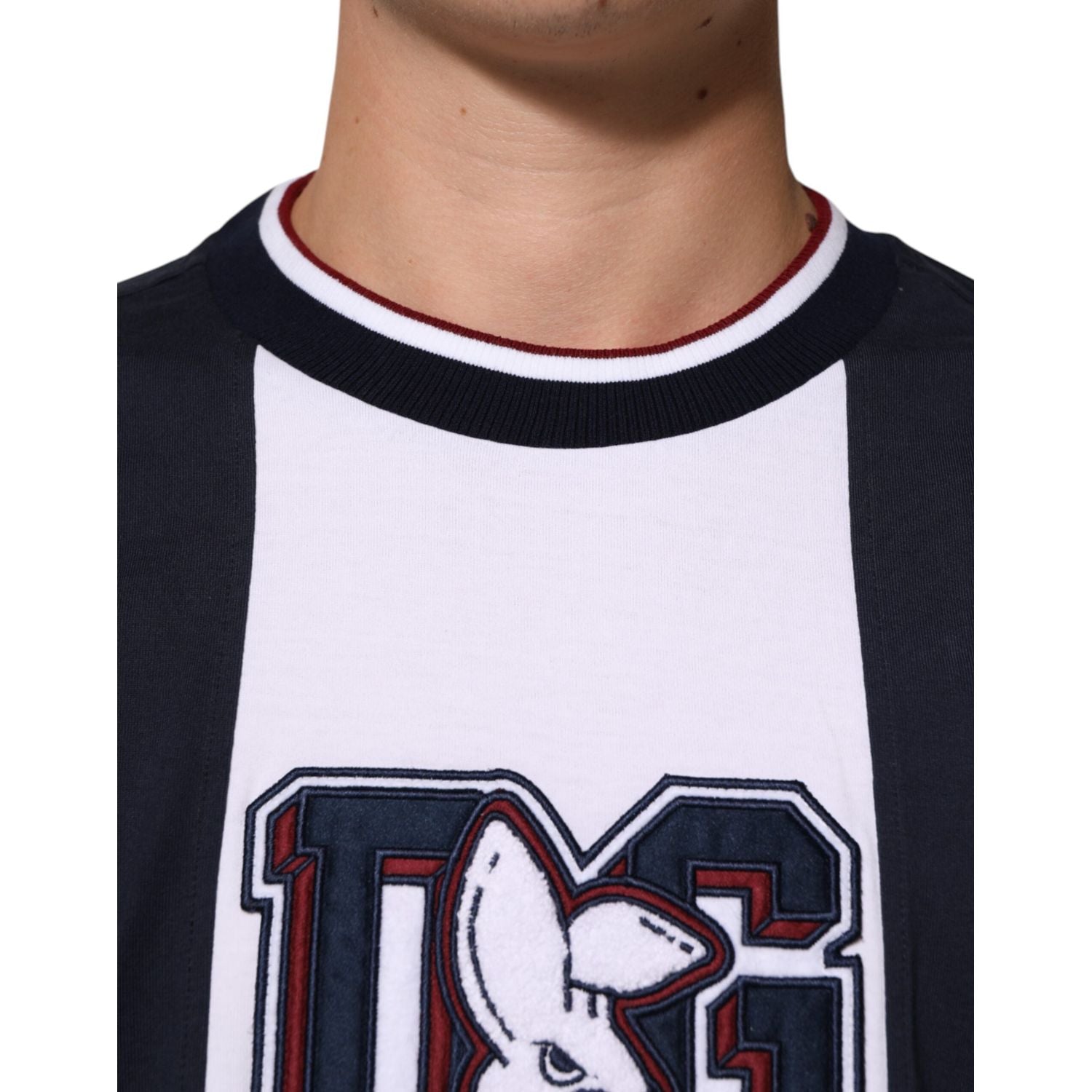 Dolce & Gabbana Multicolor Striped Cotton Men Crew Neck T-shirt