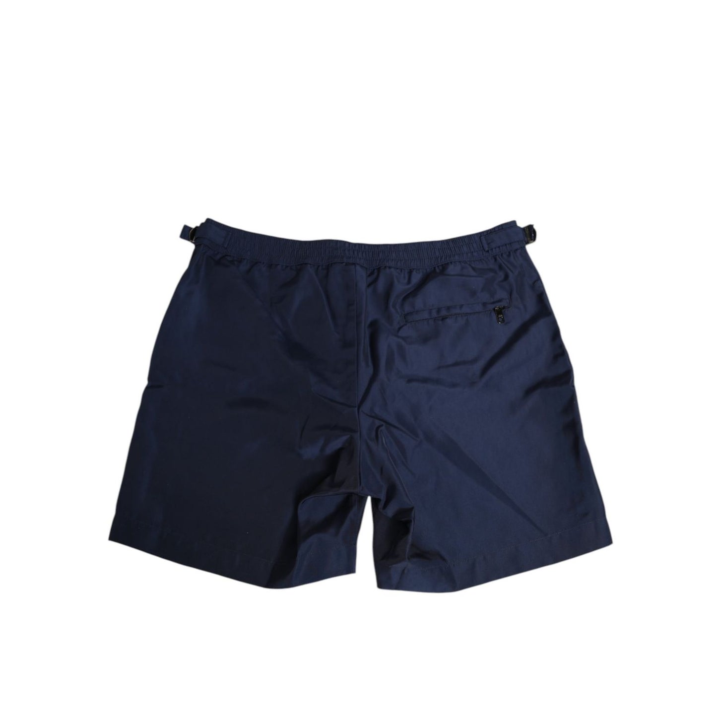 Dolce & Gabbana Navy Blue Polyester Logo Buckle Waist Swimwear