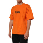 Dolce & Gabbana Orange DGVIB3 Crew Neck Short Sleeves T-shirt with logo, modeled for style and fit, made from soft cotton.