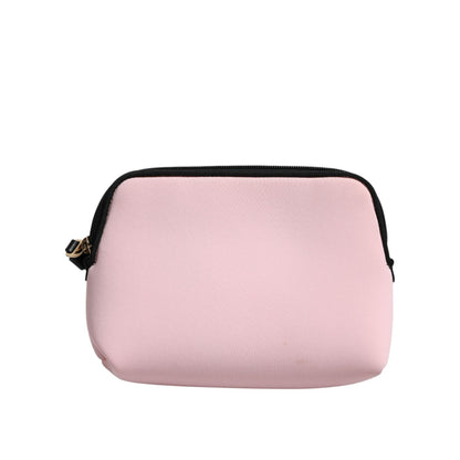 Dolce & Gabbana Pink Solid Nylon DG Logo Print Clutch Zip Borse Pouch Bag